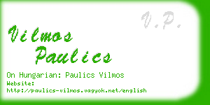 vilmos paulics business card